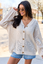 Botanic Bliss Beige Crochet Cardigan FINAL SALE