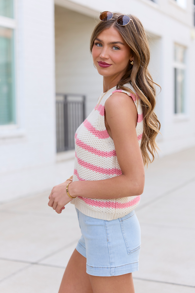 Brooklyn Pink Striped Sweater Tank FINAL SALE