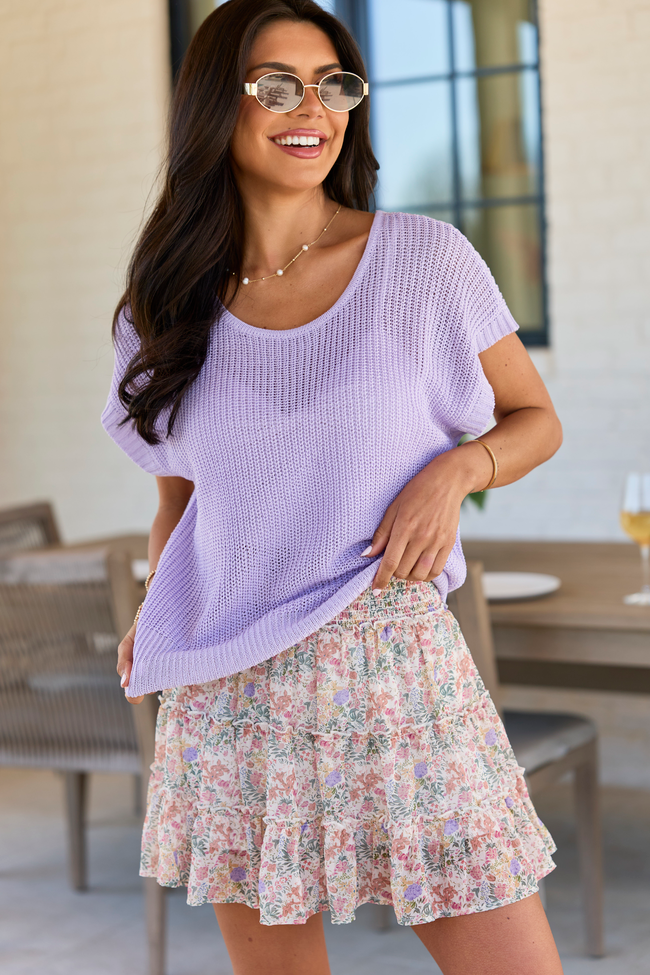 Amber Lilac Short Sleeve Sweater FINAL SALE