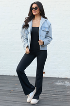 Jazzy Denim French Terry Hooded Jacket FINAL SALE