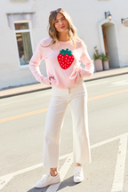 Saye Pink Strawberry Crewneck Sweater FINAL SALE