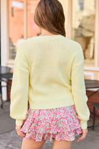 Sloan Yellow Textured Crewneck Sweater FINAL SALE