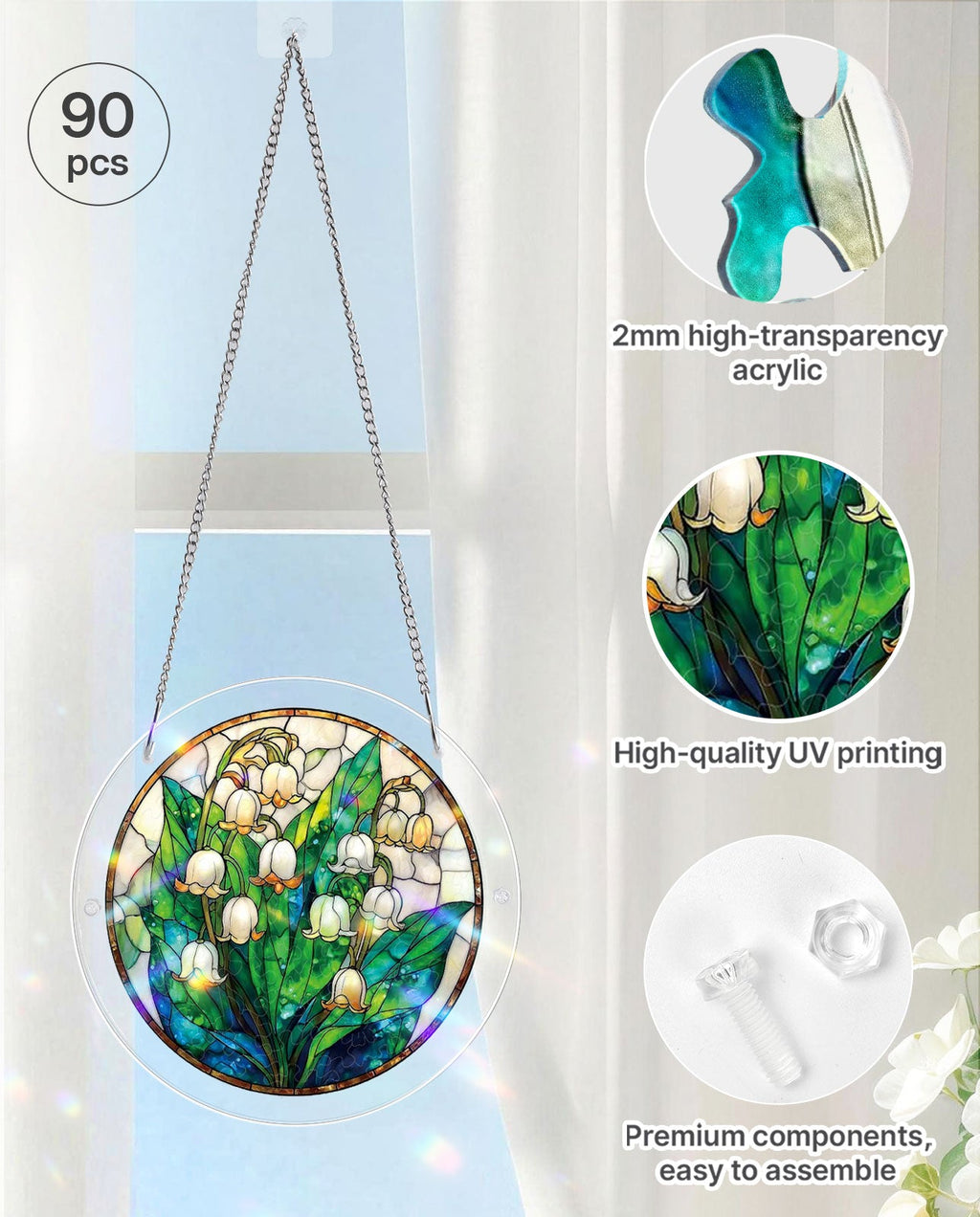 Acrylic Jigsaw Puzzle Suncatcher - Secret Lily Valley