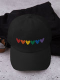Unisex Rainbow Pride Hearts Hat