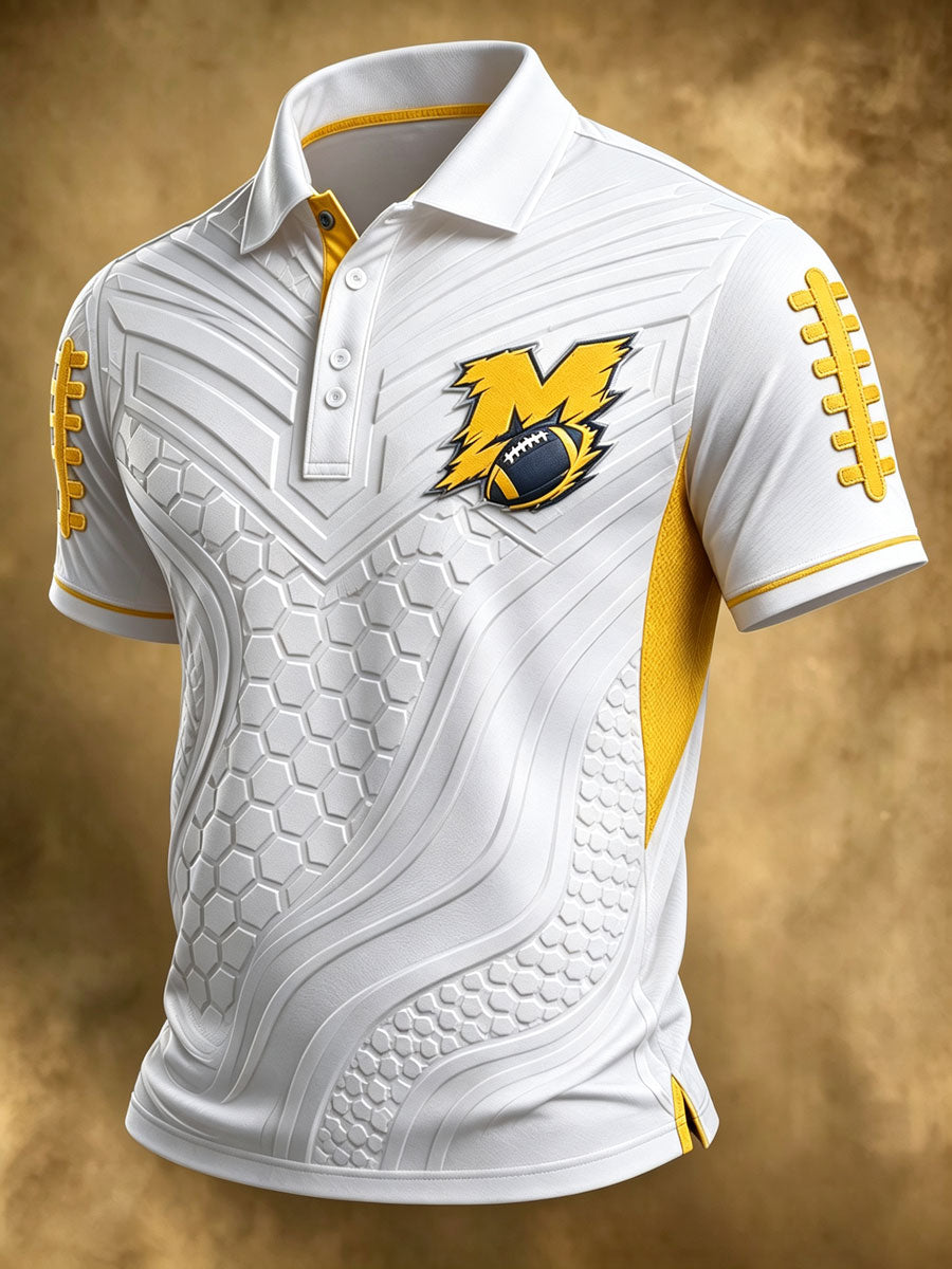 Men's Football Sports Casual Polo Shirt