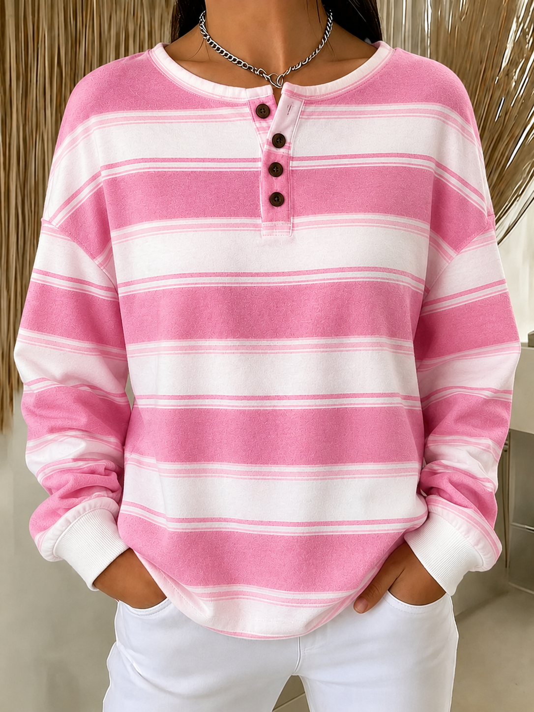 Women's Casual Striped Sweatshirt