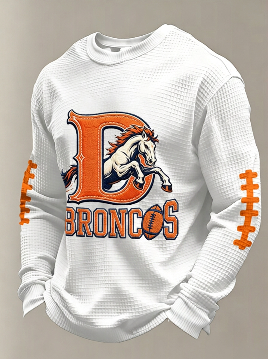 Men's Denver Broncos Football Logo Graphic Printed T-shirt