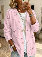 Women'S Cat Print Casual Cardigan