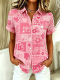 Women's Casual Pink Floral Shirt