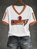 Women's Football Printed Casual Sweatshirt