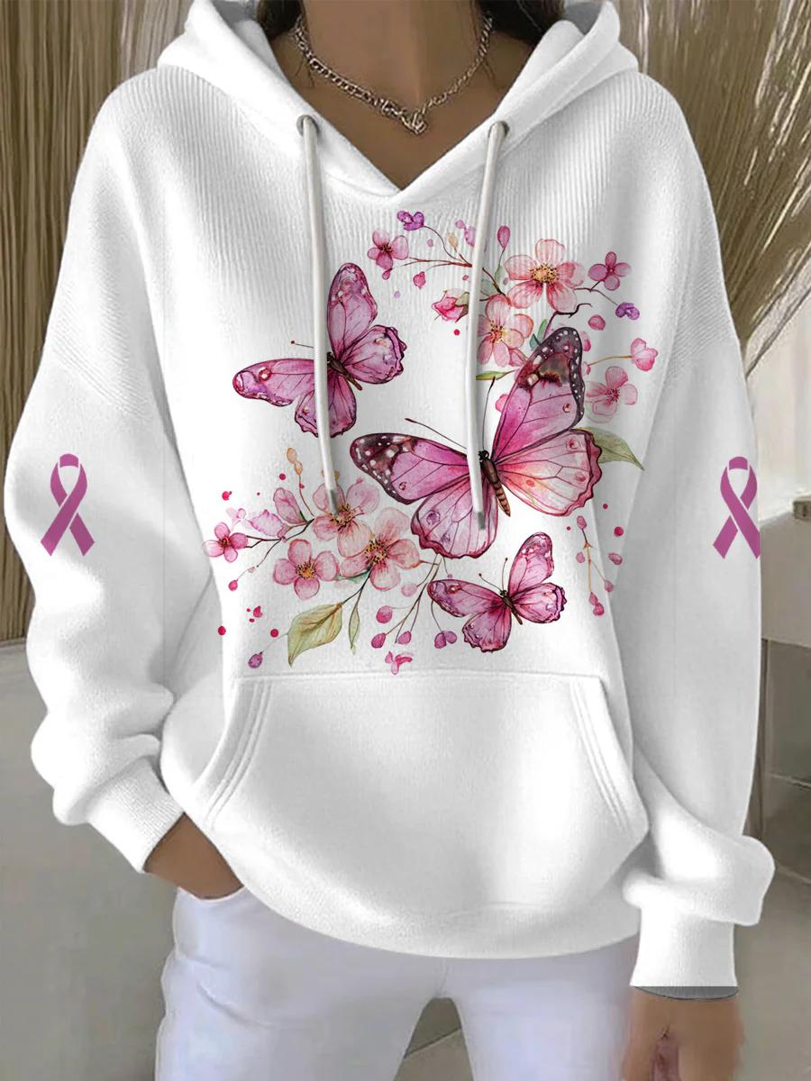 Women'S Breast Cancer Art Hooded Sweatshirt