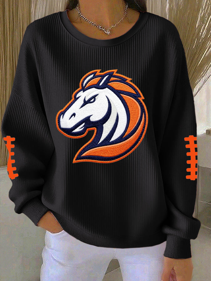 Women'S Football Print Casual Sweatshirt