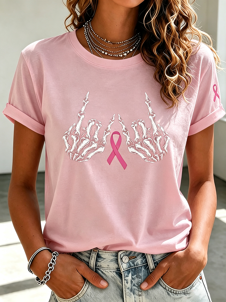 Women's Casual Breast Cancer Awareness T-Shirt