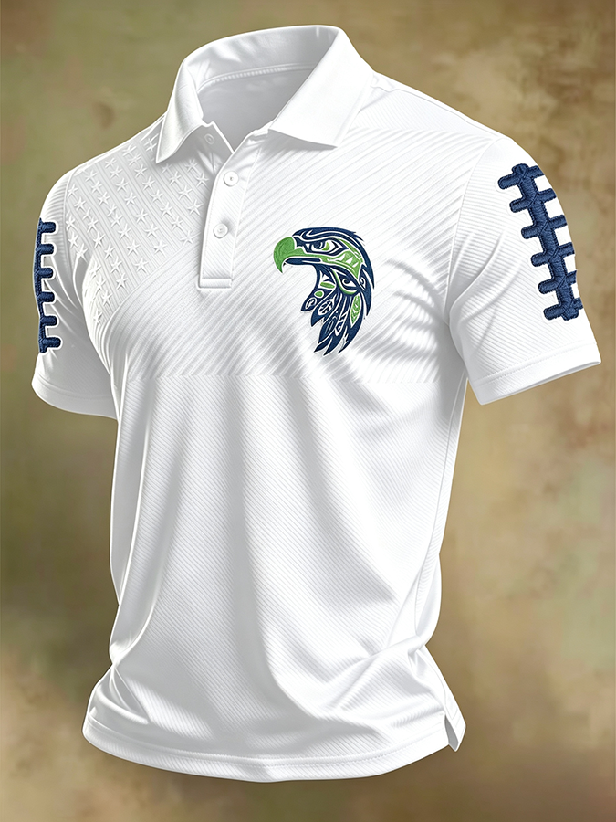 Men'S Retro Football Polo Shirt