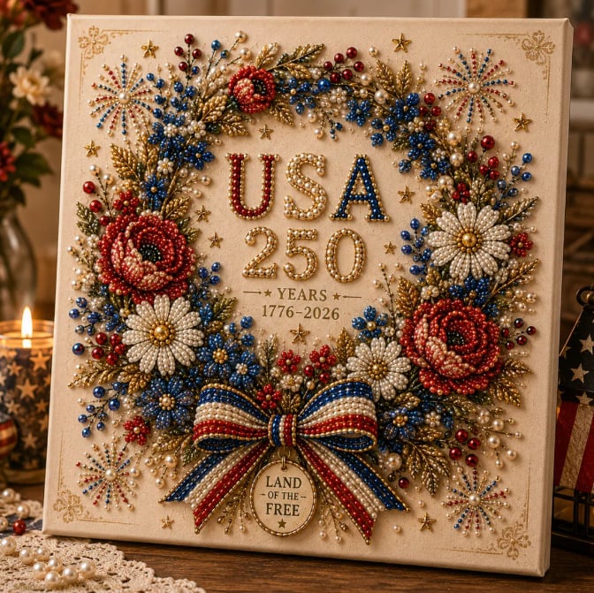 🔥LAST DAY 50% OFF - 🇺🇸 USA 250th Anniversary DIY Pearl Painting Kit ✨❤️‍🔥BUY 2 GET FREE SHIPPING