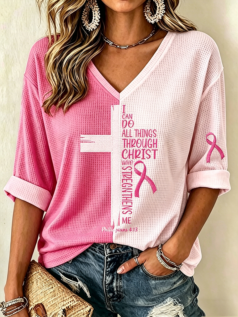 Women's Casual Breast Cancer Awareness Shirt