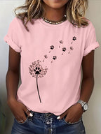 Women'S Paw Print Casual T-Shirt