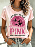 Women's In October We Wear Pink Halloween Short Sleeve T-Shirt
