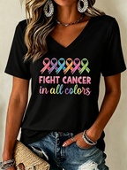 Women'S Cancer Awareness Print Short-Sleeve T-Shirt