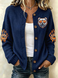 Women'S Football Sports Casual Knitted Jacket