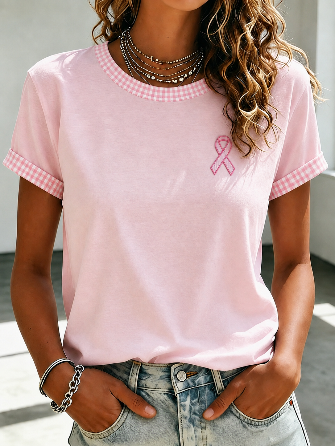 Women's Breast Cancer Publicity Print T-shirt