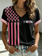 Women'S Breast Cancer Awareness Printed Casual T-Shirt