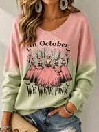 Women'S Casual Pink Round Neck Sports Shirt