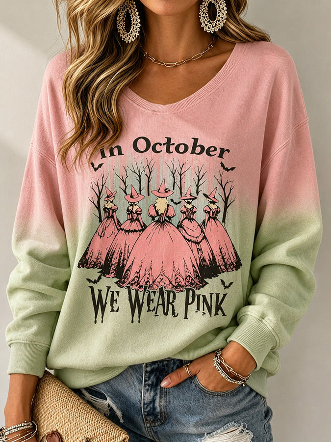 Women'S Casual Pink Round Neck Sports Shirt