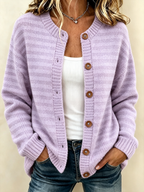 Women'S Casual Striped Knitted Cardigan