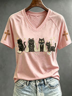 Women's Fun Christian-Themed Cat T-Shirt
