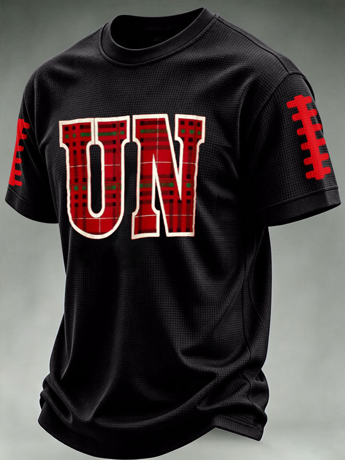 Men'S Football Print Waffle T-Shirt