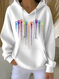 Women'S Dog Paw Heart Hooded Sweatshirt
