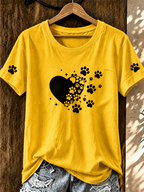 Women'S Cat Printed V-Neck Top
