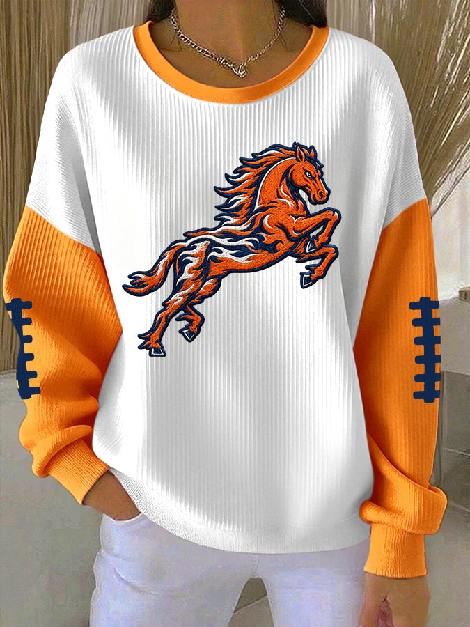 Women'S Football Fans Print Casual Sweatshirt