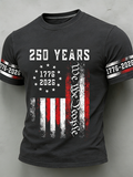 Men'S Casual American Founding Celebration Personalized Printed Round Neck T-Shirt