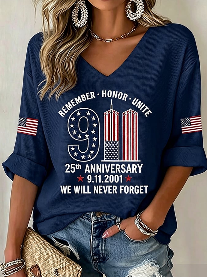 Women's Never Forget September 11 Print T-Shirt