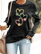 Women's Heart Paw printed hoodie