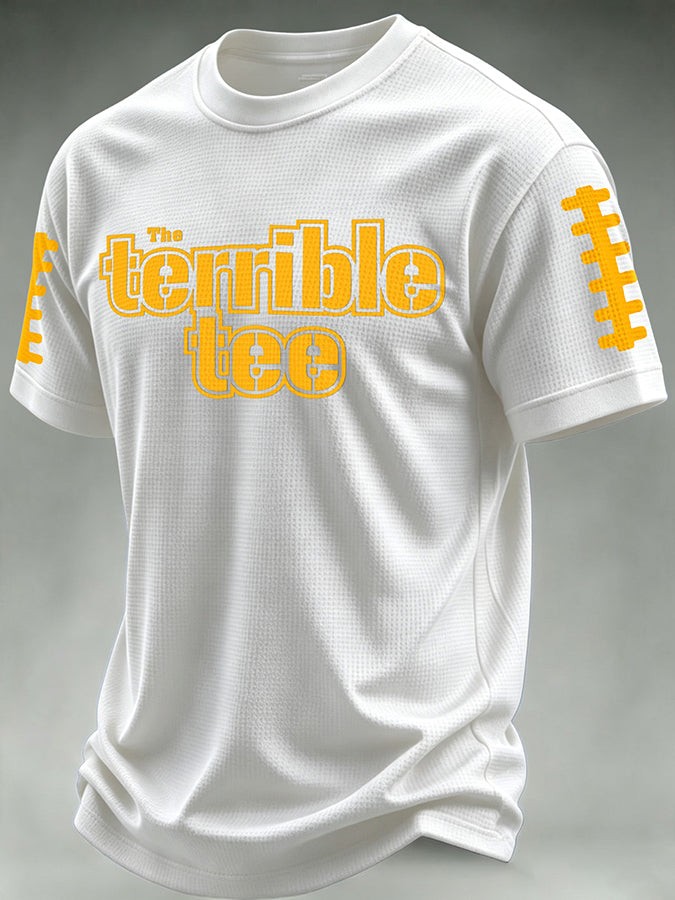 Men'S Football Print Waffle T-Shirt
