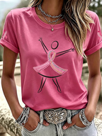 Women'S Breast Cancer Awareness Printed Casual T-Shirt