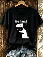 Ladies' Casual Animal Print Round Neck T-Shirt