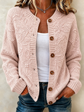 Ladies' Casual Plant Flower Knitted Cardigan Top