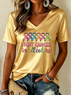Women'S Cancer Awareness Print Short-Sleeve T-Shirt