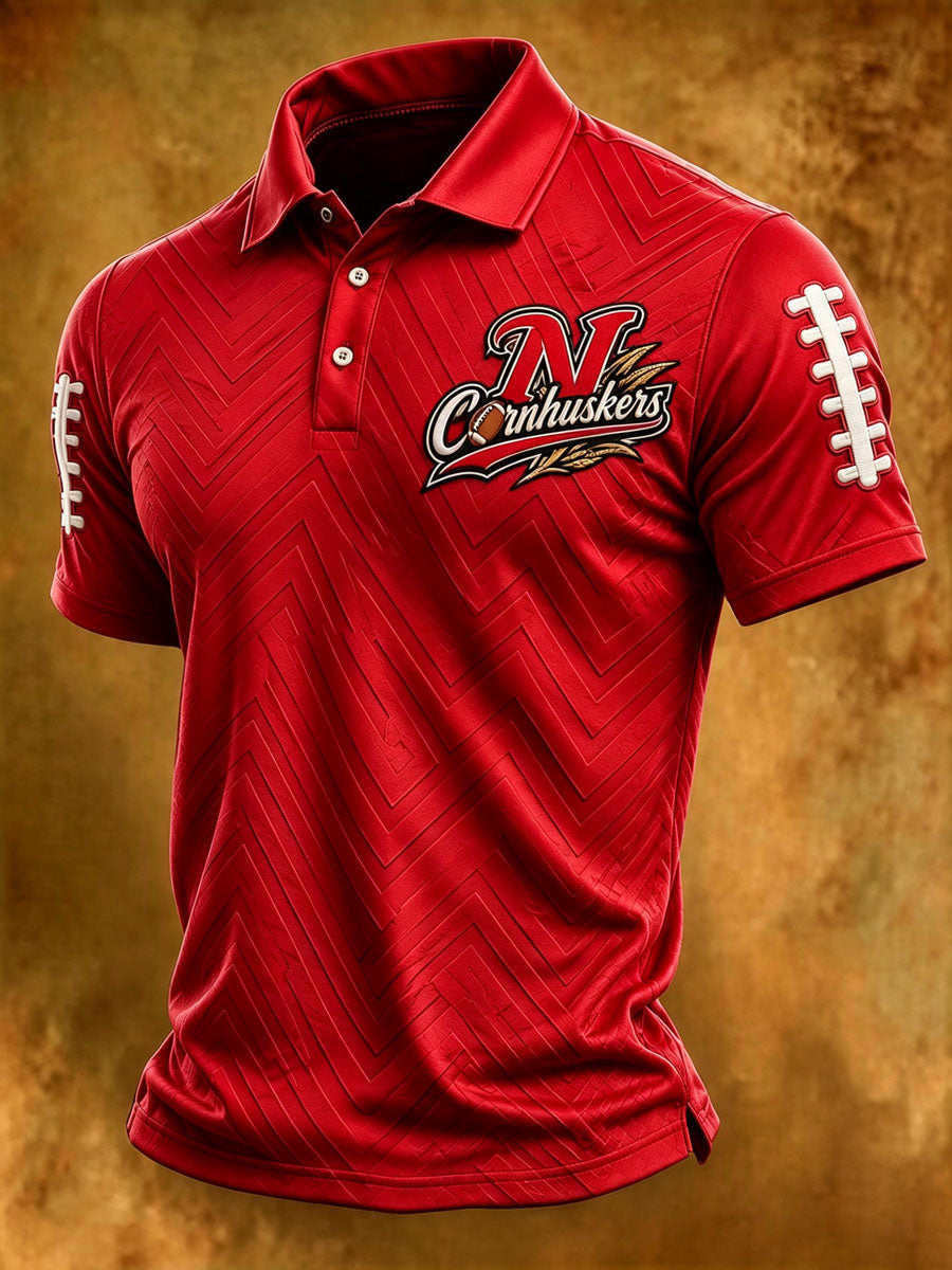 Men'S Football Fan Printed Polo Shirt