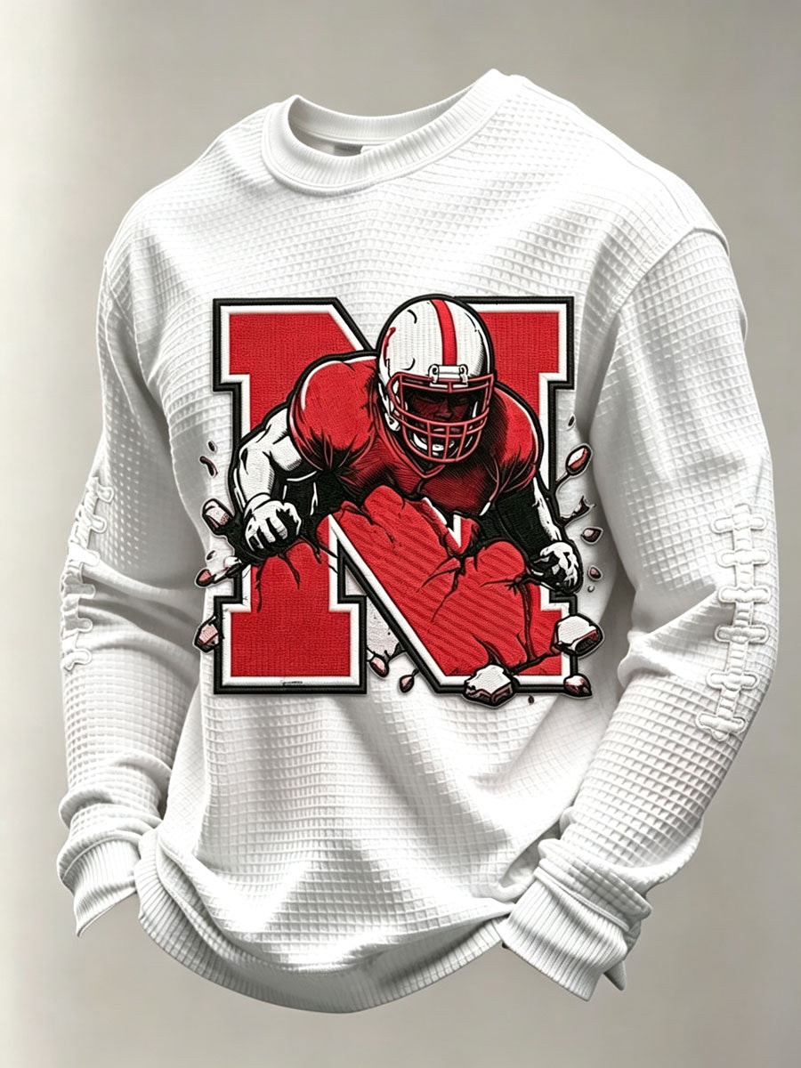 Men's Rugby Pattern Waffle T-shirt