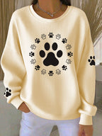 Women's Dog Paw Print Casual Sweatshirt