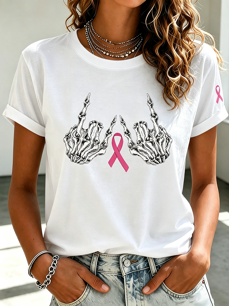 Women's Casual Breast Cancer Awareness T-Shirt