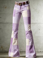 Women's Retro Daily Art Plaid Flared Pants