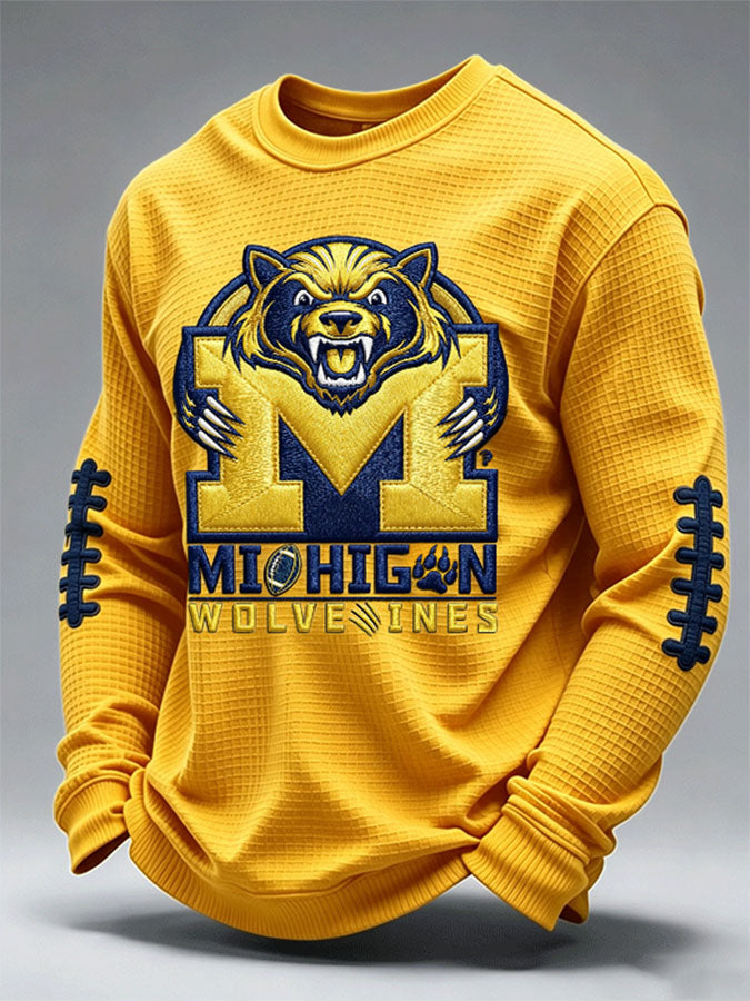 Men'S Football Enthusiast Sports Waffle Top