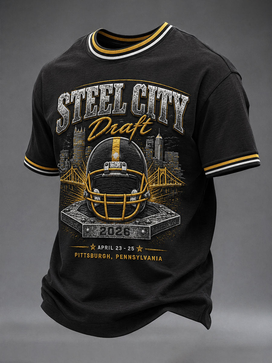 Men's Steel City Football Short Sleeves T-shirt
