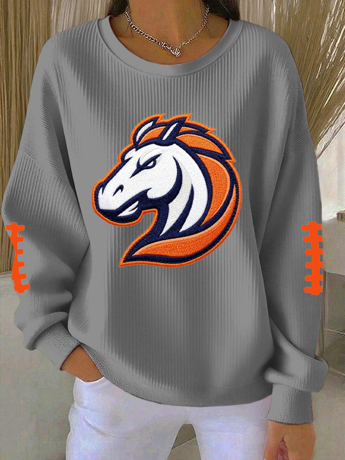 Women'S Football Print Casual Sweatshirt